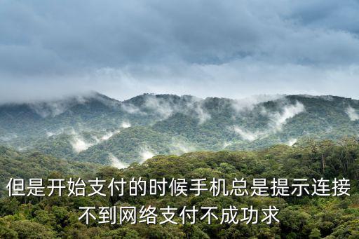 但是開始支付的時(shí)候手機(jī)總是提示連接不到網(wǎng)絡(luò)支付不成功求