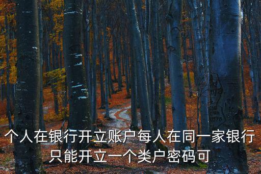 個人在銀行開立賬戶每人在同一家銀行只能開立一個類戶密碼可