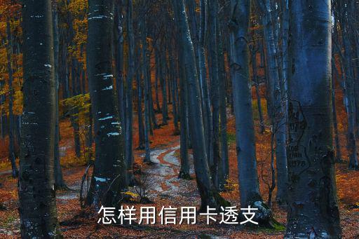 怎樣用信用卡透支