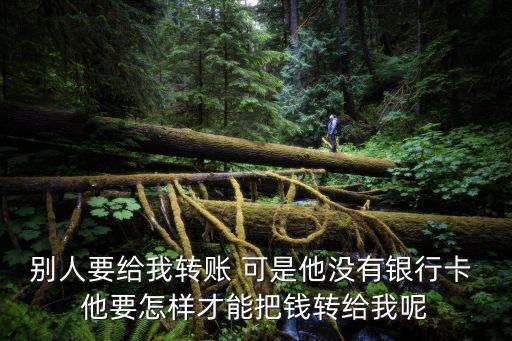 別人要給我轉(zhuǎn)賬 可是他沒(méi)有銀行卡 他要怎樣才能把錢轉(zhuǎn)給我呢