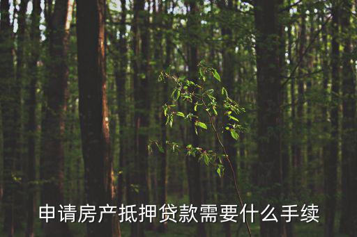 申請房產(chǎn)抵押貸款需要什么手續(xù)