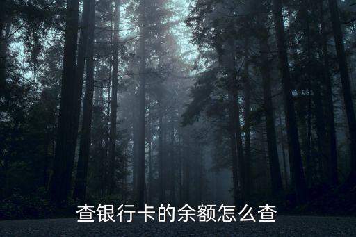 查銀行卡的余額怎么查