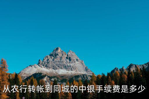 從農(nóng)行轉帳到同城的中銀手續(xù)費是多少