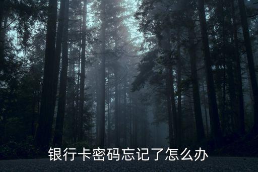 銀行卡重置密碼怎么辦，我的銀行卡密碼忘記了什么辦
