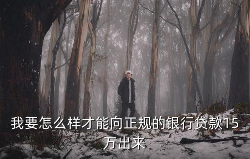 我要怎么樣才能向正規(guī)的銀行貸款15萬出來