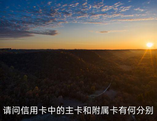 請(qǐng)問(wèn)信用卡中的主卡和附屬卡有何分別