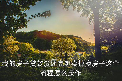 我的房子貸款沒還完想賣掉換房子這個(gè)流程怎么操作