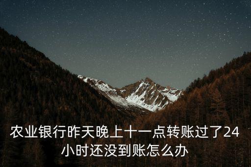農(nóng)業(yè)銀行昨天晚上十一點轉(zhuǎn)賬過了24小時還沒到賬怎么辦