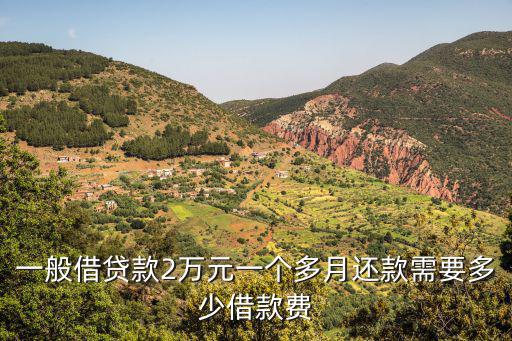 一般借貸款2萬元一個多月還款需要多少借款費