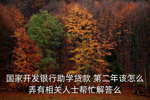國家開發(fā)銀行助學(xué)貸款 第二年該怎么弄有相關(guān)人士幫忙解答么