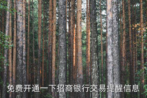 免費(fèi)開通一下招商銀行交易提醒信息