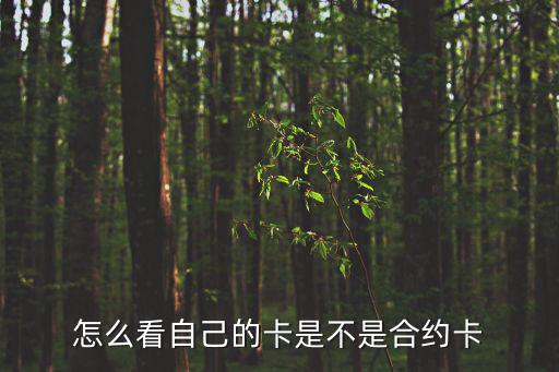 怎么看自己的卡是不是合約卡