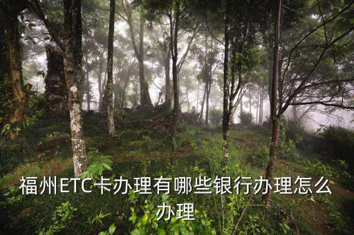 福州ETC卡辦理有哪些銀行辦理怎么辦理