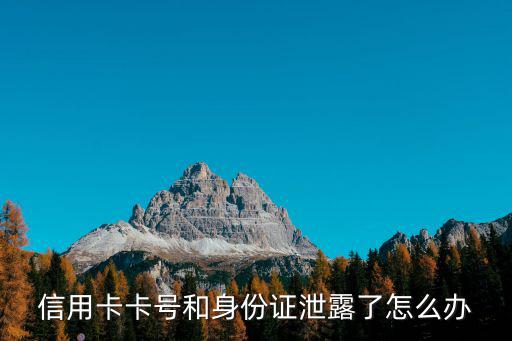 信用卡卡號和身份證泄露了怎么辦