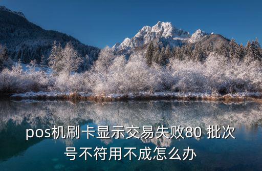 pos機刷卡顯示交易失敗80 批次號不符用不成怎么辦