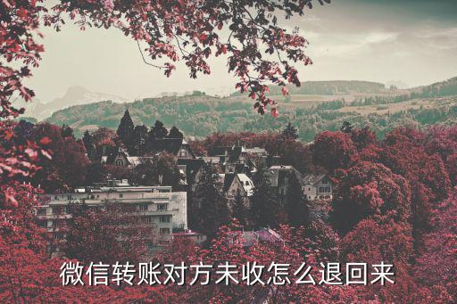 微信轉賬對方沒收怎么退回來，微信轉賬對方還沒收錢怎么退回來
