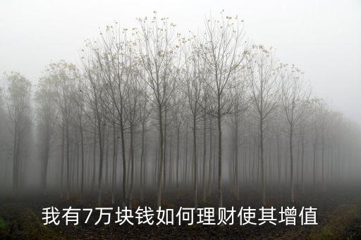 我有7萬塊錢如何理財(cái)使其增值
