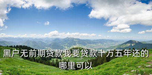 黑戶無前期貸款我要貸款十萬五年還的哪里可以