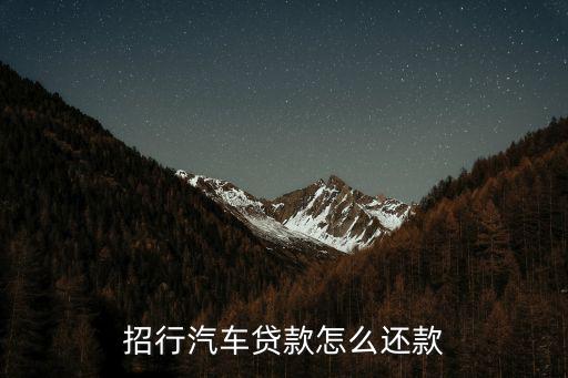 招行汽車貸款怎么還款