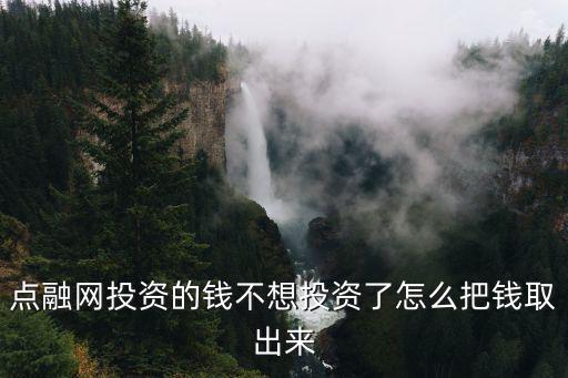 點(diǎn)融怎么轉(zhuǎn)錢，點(diǎn)融網(wǎng)投資的錢不想投資了怎么把錢取出來
