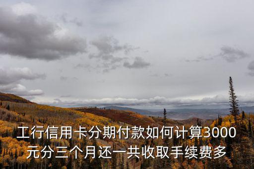 工行 浦發(fā)信用卡分期手續(xù)費和利息怎么算，工商銀行分期付款利率怎么算