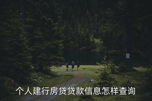 個人建行房貸貸款信息怎樣查詢