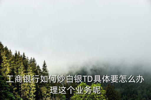 工商銀行如何炒白銀TD具體要怎么辦理這個業(yè)務呢