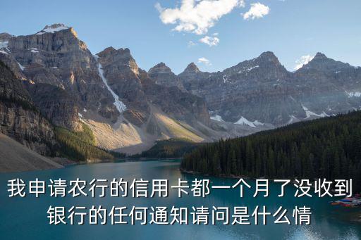 我申請農(nóng)行的信用卡都一個月了沒收到銀行的任何通知請問是什么情