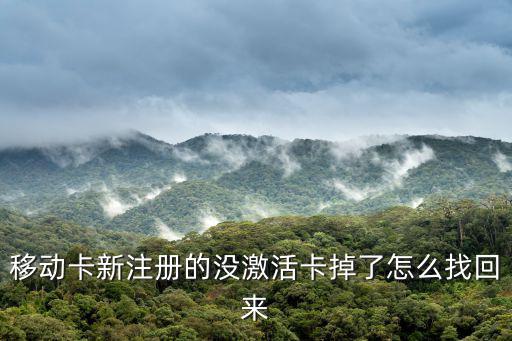 移動(dòng)卡新注冊的沒激活卡掉了怎么找回來