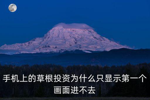 草根投資最近怎么回事，草根投資打開我的資產(chǎn)就閃退 怎么回事