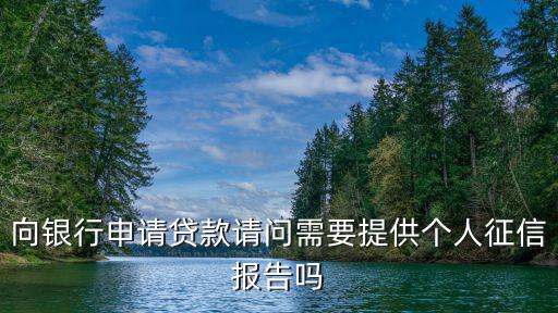 向銀行申請貸款請問需要提供個人征信報告嗎