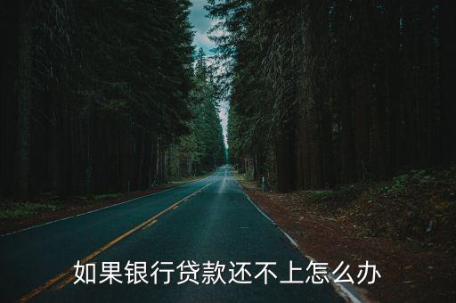 如果銀行貸款還不上怎么辦