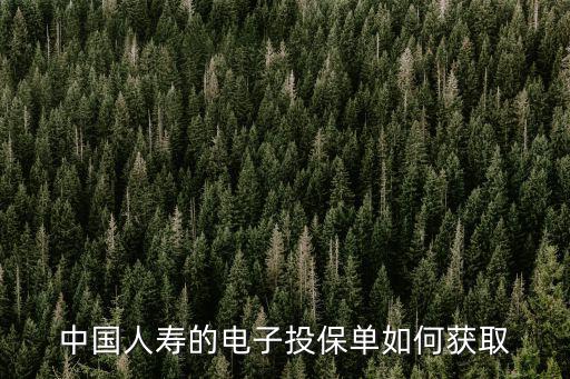 中國人壽的電子投保單如何獲取