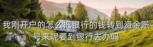 我剛開戶的怎么把銀行的錢轉到資金賬號來呢要到銀行去辦嗎