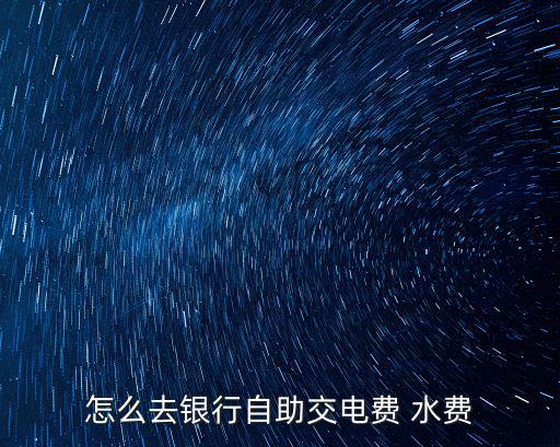 怎么去銀行自助交電費 水費