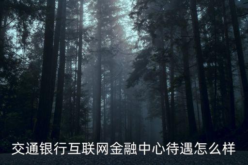 交通銀行互聯(lián)網(wǎng)金融中心待遇怎么樣