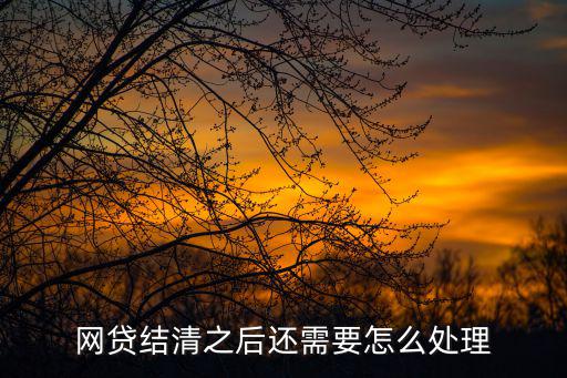 網(wǎng)貸結(jié)清之后還需要怎么處理
