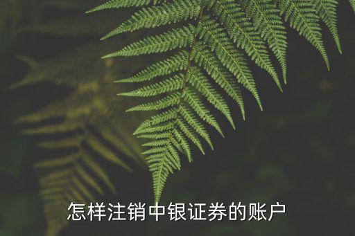 中銀e財帳戶怎么注銷掉，怎樣注銷中銀證券的賬戶