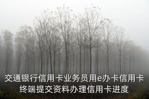 交行e終端怎么查詢進(jìn)度，交通銀行信用卡進(jìn)度查詢