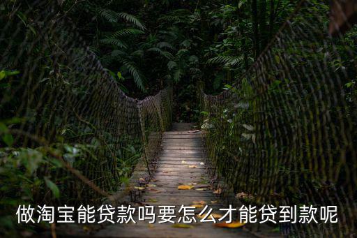 做淘寶能貸款嗎要怎么才能貸到款呢
