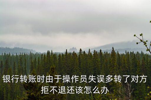 銀行轉(zhuǎn)賬時(shí)由于操作員失誤多轉(zhuǎn)了對(duì)方拒不退還該怎么辦