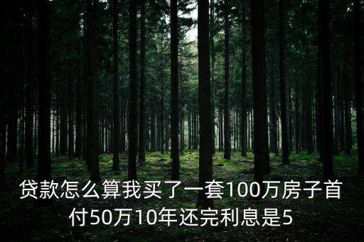 貸款怎么算我買了一套100萬房子首付50萬10年還完利息是5
