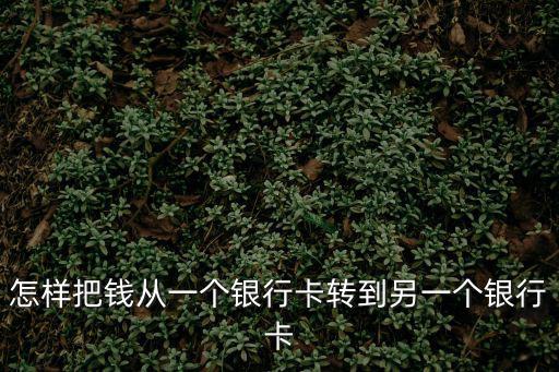 怎樣把錢從一個(gè)銀行卡轉(zhuǎn)到另一個(gè)銀行卡