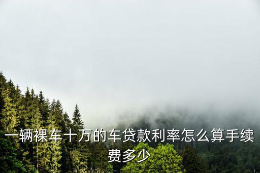 一輛裸車十萬(wàn)的車貸款利率怎么算手續(xù)費(fèi)多少