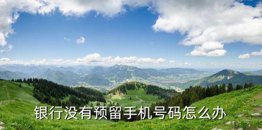 沒(méi)有手機(jī)預(yù)留手機(jī)號(hào)碼怎么辦理嗎，銀行卡沒(méi)有預(yù)留手機(jī)號(hào)碼怎么辦