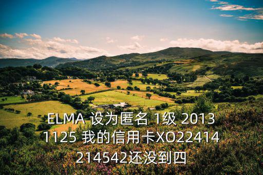 ELMA 設(shè)為匿名 1級 20131125 我的信用卡XO22414214542還沒到四