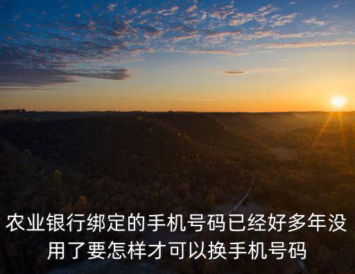 農(nóng)業(yè)銀行綁定的手機(jī)號(hào)碼已經(jīng)好多年沒(méi)用了要怎樣才可以換手機(jī)號(hào)碼