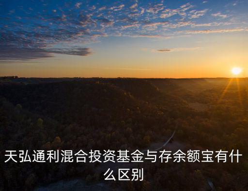 天弘通利混合投資基金與存余額寶有什么區(qū)別