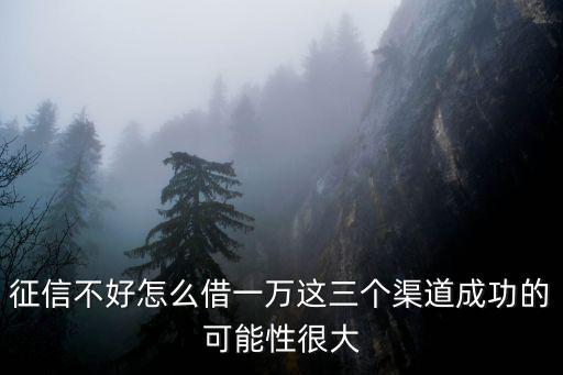 征信不好怎么借一萬(wàn)這三個(gè)渠道成功的可能性很大