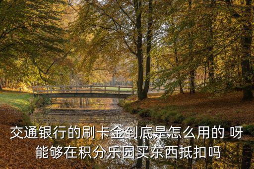 500刷卡金怎么使用，交通銀行的刷卡金到底是怎么用的 呀 能夠在積分樂園買東西抵扣嗎